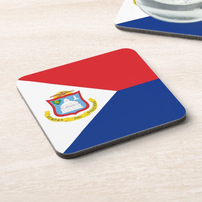 Sint Maarten flag Beverage Coaster (Left Side)