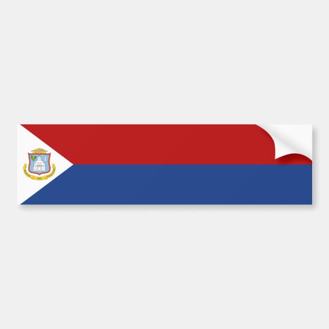 Sint Maarten Flag Bumper Sticker (Front)