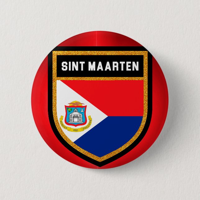 Sint Maarten Flag Button (Front)
