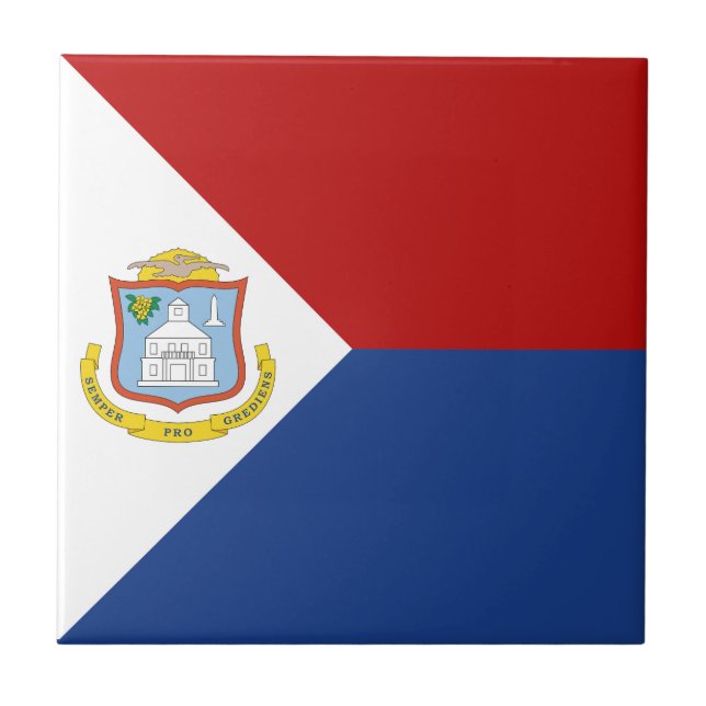 Sint Maarten Flag Ceramic Tile (Front)