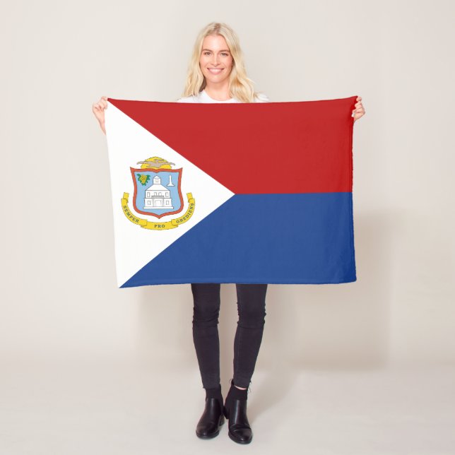 Sint Maarten Flag Fleece Blanket (In Situ)