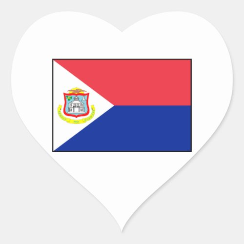 Sint Maarten Flag Heart Sticker