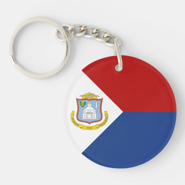 Sint Maarten Flag Keychain (Front)