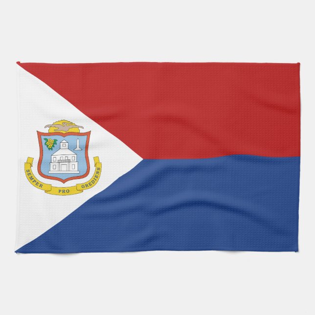 Sint Maarten Flag Kitchen Towel (Horizontal)