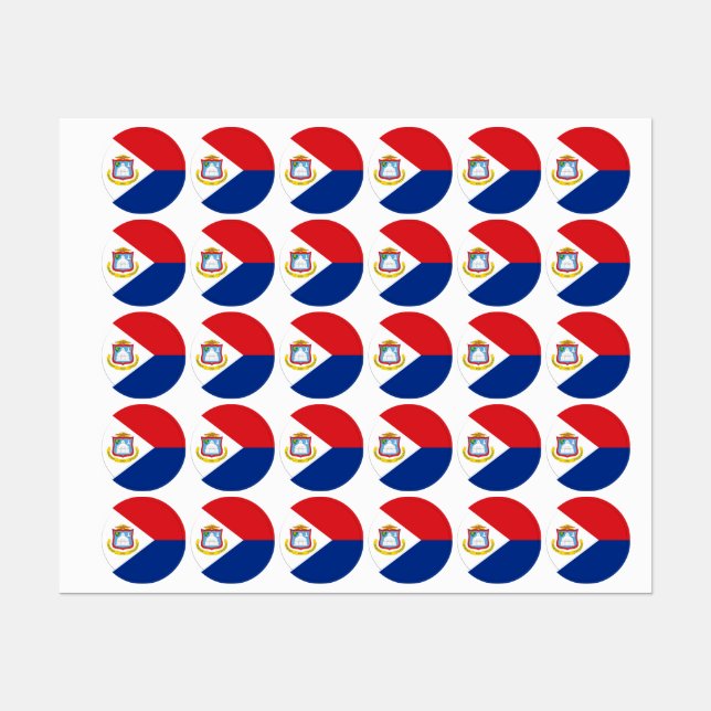 Sint Maarten flag Labels (Sheet)