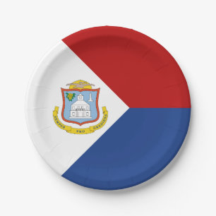 Sint Maarten Flag Paper Plates