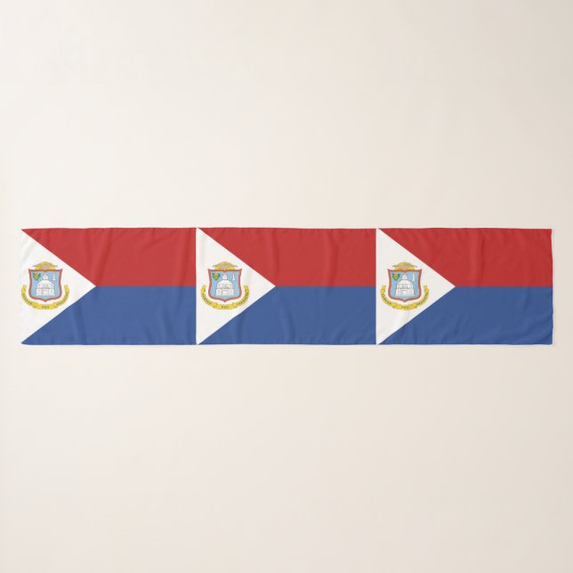 Sint Maarten Flag Scarf (Front (Horizontal))