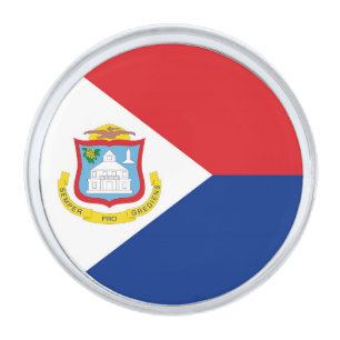 Sint Maarten flag Silver Finish Lapel Pin