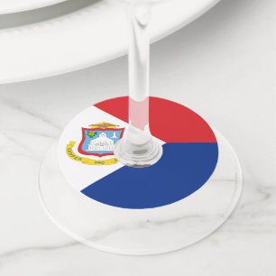 Sint Maarten flag Wine Glass Tag