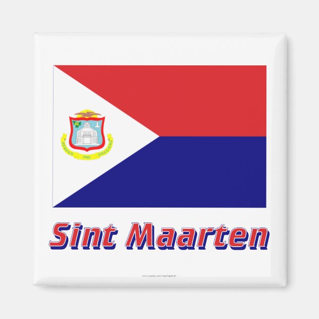 Sint Maarten Flag with Name Magnet (Front)