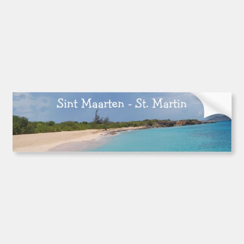 Sint Maarten _ St Martin Beach Scene Bumper Sticker