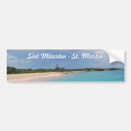 Sint Maarten _ St Martin Beach Scene Bumper Sticker