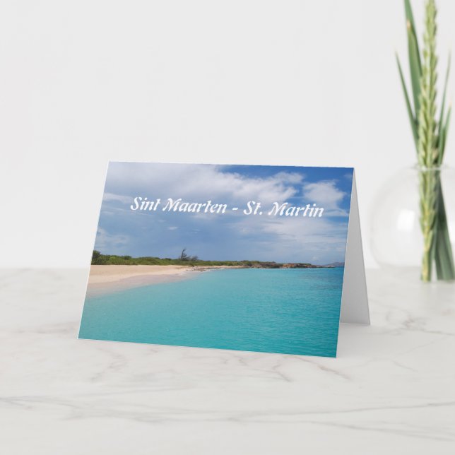 Sint Maarten - St. Martin Beach Scene Card (Front)
