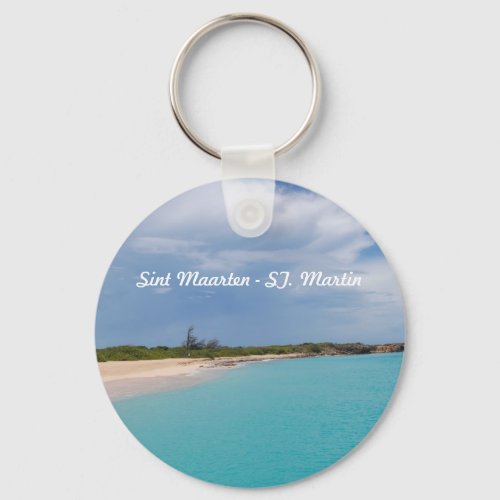 Sint Maarten _ St Martin Beach Scene Keychain