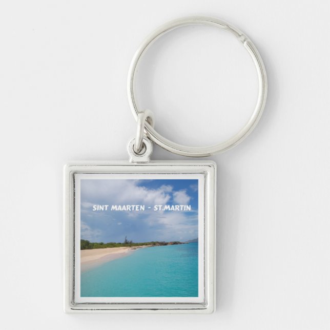 Sint Maarten - St. Martin Beach Scene Keychain (Front)