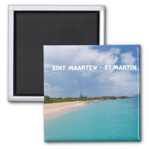 Sint Maarten _ St Martin Beach Scene Magnet