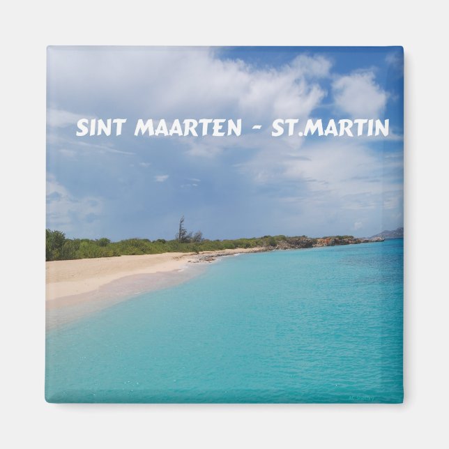 Sint Maarten - St. Martin Beach Scene Magnet (Front)