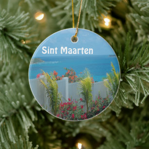 Sint Maarten - St. Martin Ocean Blue Seascape Ceramic Ornament
