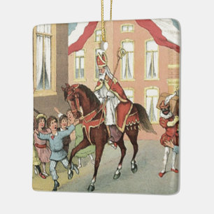 Sinterklaas Dutch St. Nick Vintage St. Nicholas Ceramic Ornament