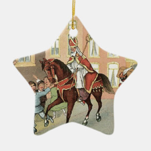 Sinterklaas Dutch St. Nick Vintage St. Nicholas Ceramic Ornament