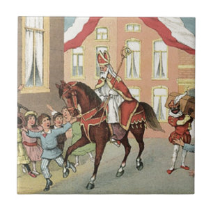 Sinterklaas Dutch St. Nick Vintage St. Nicholas Ceramic Tile