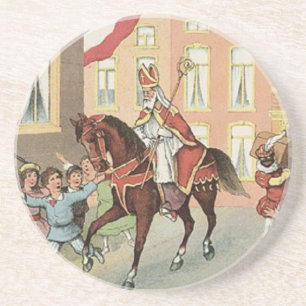 Sinterklaas Dutch St. Nick Vintage St. Nicholas Coaster