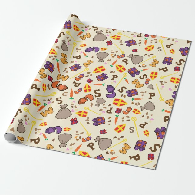 Sinterklaas Feest Wrapping Paper (Unrolled)