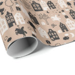 Sinterklaas met grachtenpandjes en paard wrapping paper