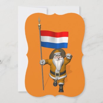 Sinterklaas With Ensign Of The Netherlands by santa_world_flags at Zazzle