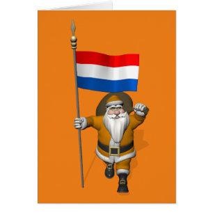 Sinterklaas With Ensign Of The Netherlands Cards