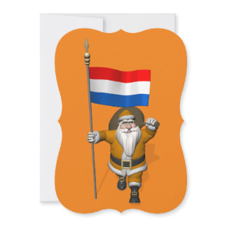 Sinterklaas With Ensign Of The Netherlands Cards