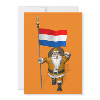 Sinterklaas With Ensign Of The Netherlands Cards