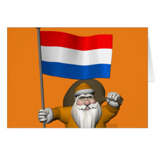 Sinterklaas With Ensign Of The Netherlands Cards
