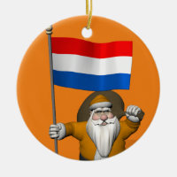 Sinterklaas With Ensign Of The Netherlands