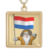 Sinterklaas With Ensign Of The Netherlands