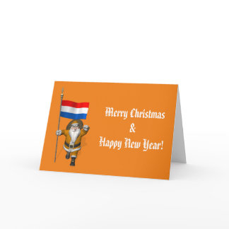 Sinterklaas With Ensign Of The Netherlands Holiday Card