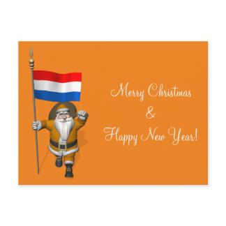 Sinterklaas With Ensign Of The Netherlands Holiday Postcard