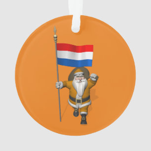 Sinterklaas With Ensign Of The Netherlands Ornament