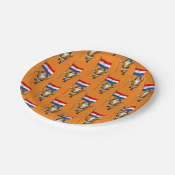 Sinterklaas With Ensign Of The Netherlands Paper Plates by santa_world_flags at Zazzle
