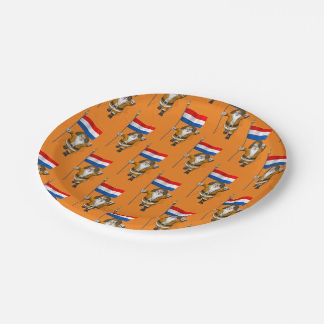 Sinterklaas With Ensign Of The Netherlands Paper Plates (Angled)