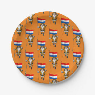 Sinterklaas With Ensign Of The Netherlands Paper Plates