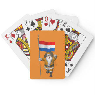 Sinterklaas With Ensign Of The Netherlands Poker Cards