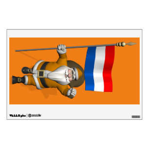 Sinterklaas With Ensign Of The Netherlands Wall Sticker