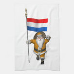 Sinterklaas With Flag Of The Netherlands Towel at Zazzle