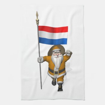 Sinterklaas With Flag Of The Netherlands Towel by santa_world_flags at Zazzle