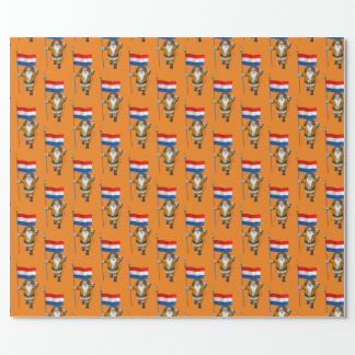 Sinterklaas With Flag Of The Netherlands Wrapping Paper