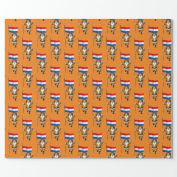 Sinterklaas With Flag Of The Netherlands Wrapping Paper by santa_world_flags at Zazzle