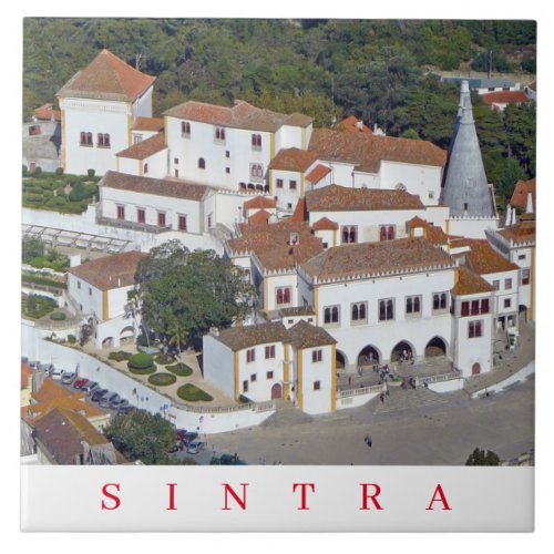 Sintra historic center view ceramic tile