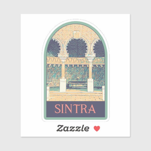 Sintra Moorish style illustration Portugal Sticker (Sheet)