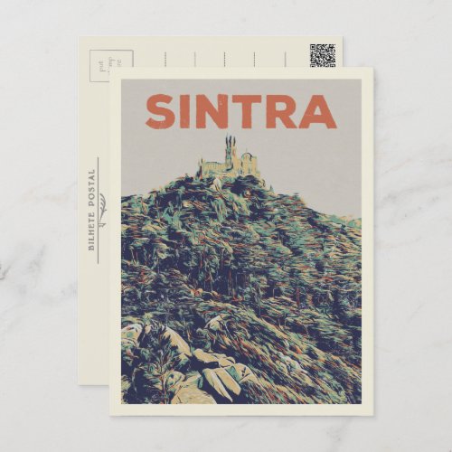 Sintra Pena Palace illustration Portugal Postcard